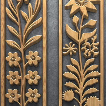 Intra απο ξύλο plywood  Χρώμα wenge 3mm-4mm πάχος - Αρχεία αποκοπής λουλουδιών λέιζερ Δίασταση 3200x7200 cm INTRAFABR-97570381 - Image 2