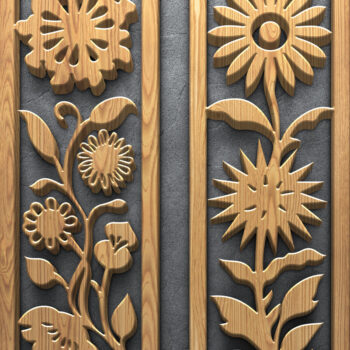 Intra απο ξύλο plywood  Χρώμα wenge 3mm-4mm πάχος - Αρχεία αποκοπής λουλουδιών λέιζερ Δίασταση 3200x7200 cm INTRAFABR-97570381 - Image 4