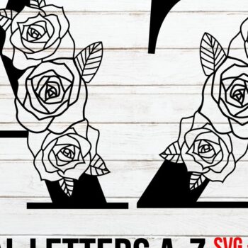 Intra απο ξύλο plywood  Χρώμα wenge 3mm-4mm πάχος - Floral γράμματα a-Z , Floral Alphabet Δίασταση 30x20 cm INTRAFABR-97570972 - Image 2