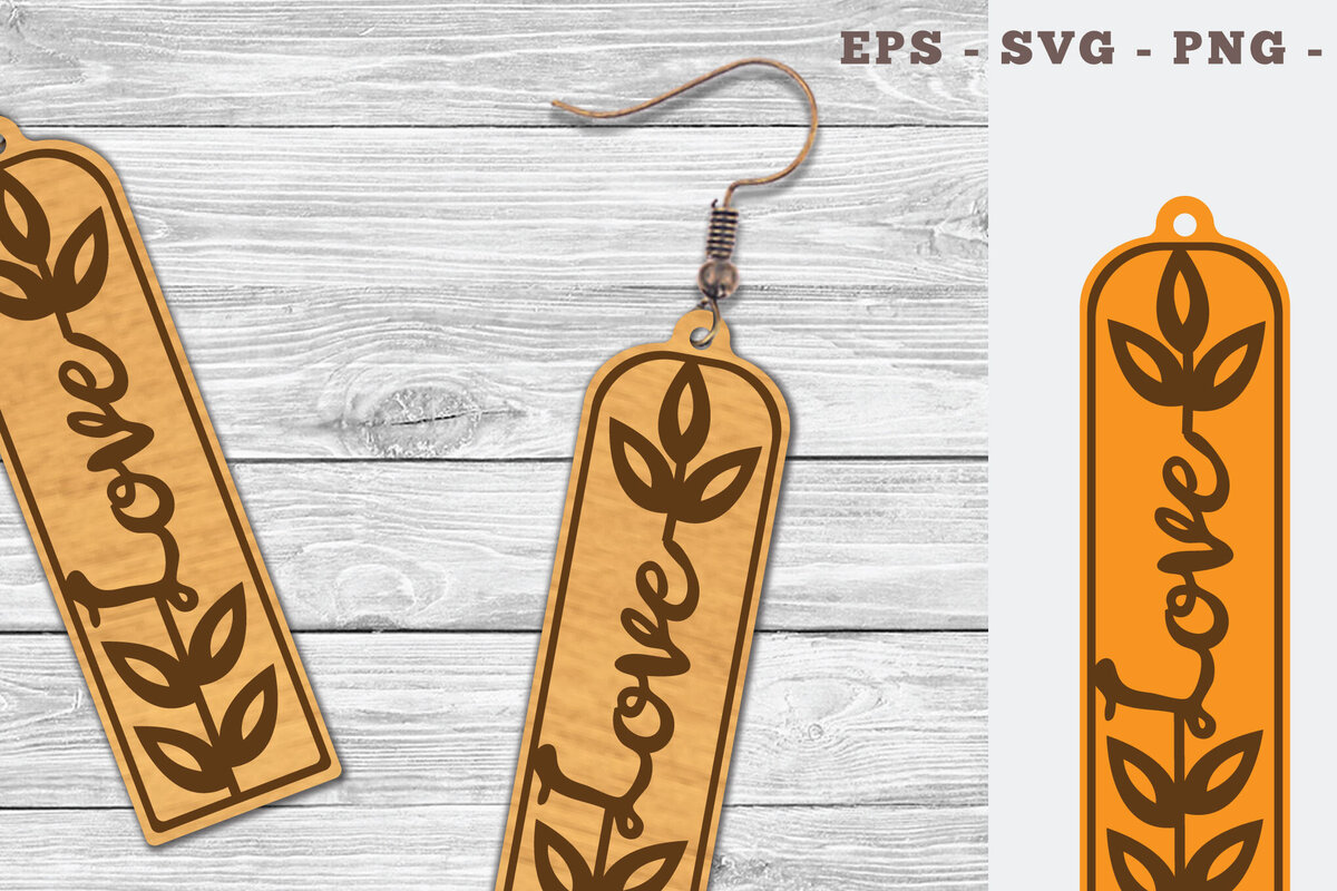 Intra απο ξύλο plywood  Χρώμα wenge 3mm-4mm πάχος - Floral Love κομμένα σκουλαρίκια λέιζερ 12 Δίασταση 3x3 cm INTRAFABR-97571509