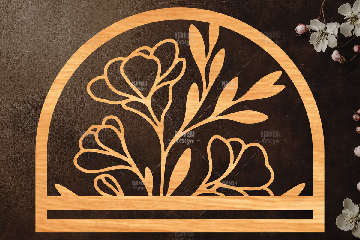 Intra απο ξύλο plywood  Χρώμα wenge 3mm-4mm πάχος - Φλοράλ Μακραμέ θήκη κοπής με λέιζερ Δίασταση 20x20 cm INTRAFABR-97569581