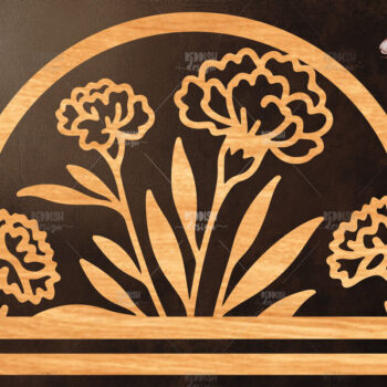 Intra απο ξύλο plywood  Χρώμα wenge 3mm-4mm πάχος - Φλοράλ Μακραμέ θήκη κοπής με λέιζερ Δίασταση 20x20 cm INTRAFABR-97569671 - Image 1