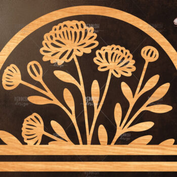 Intra απο ξύλο plywood  Χρώμα wenge 3mm-4mm πάχος - Φλοράλ Μακραμέ θήκη κοπής με λέιζερ Δίασταση 20x20 cm INTRAFABR-97569726 - Image 1