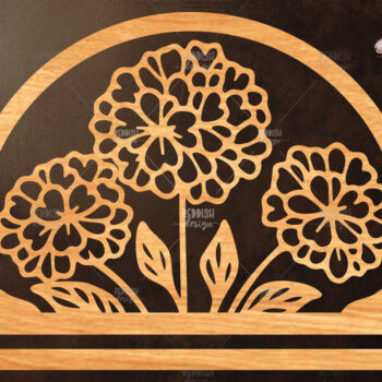 Intra απο ξύλο plywood  Χρώμα wenge 3mm-4mm πάχος - Φλοράλ Μακραμέ θήκη κοπής με λέιζερ Δίασταση 20x20 cm INTRAFABR-97569314 - Image 1