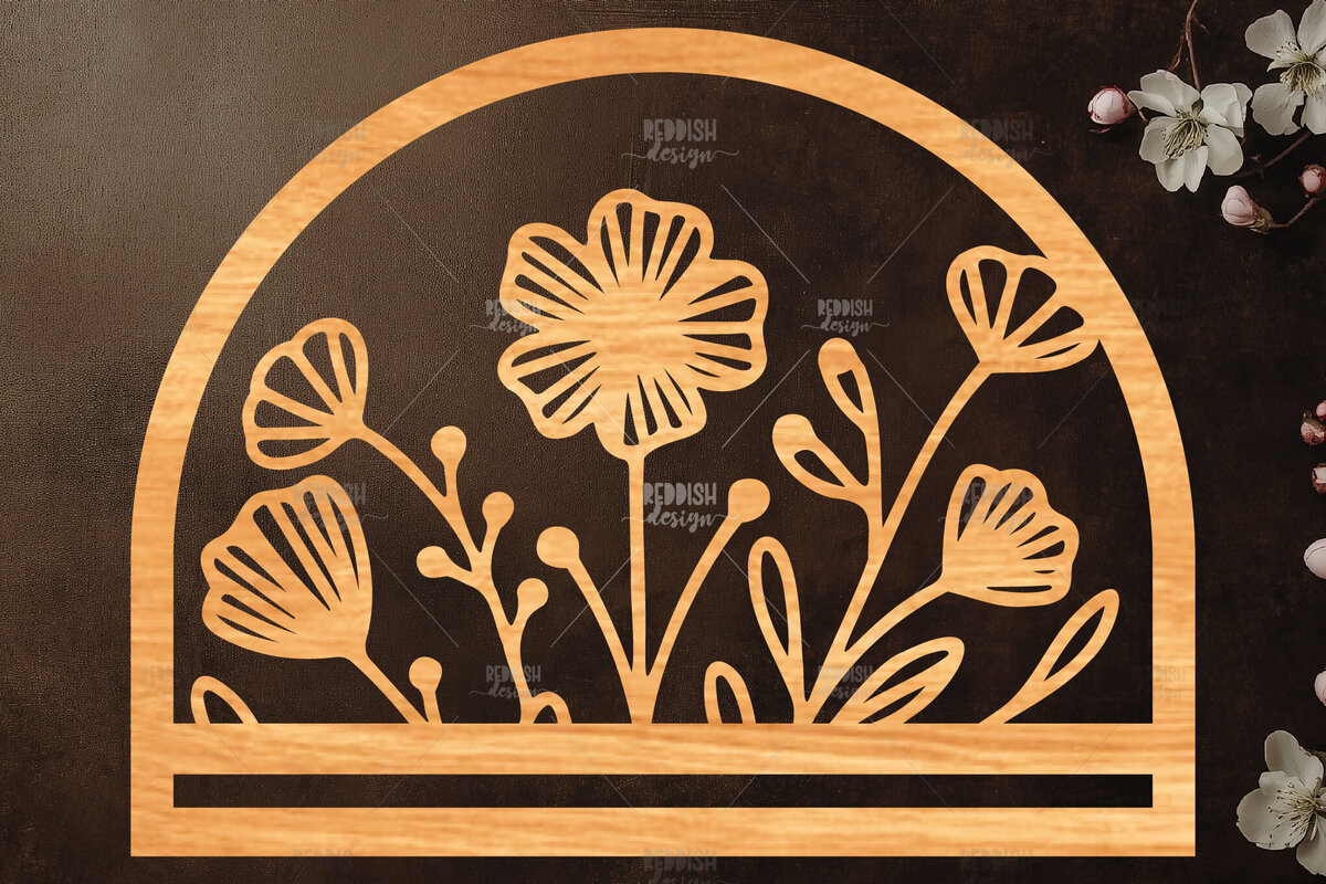 Intra απο ξύλο plywood  Χρώμα wenge 3mm-4mm πάχος - Φλοράλ Μακραμέ θήκη κοπής με λέιζερ Δίασταση 20x20 cm INTRAFABR-122535363