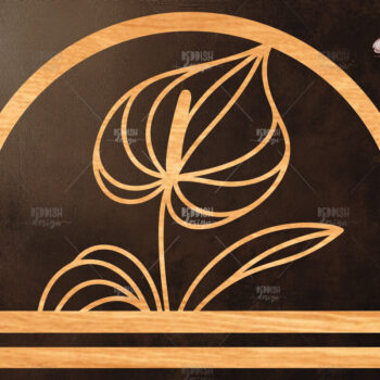 Intra απο ξύλο plywood Χρώμα wenge 3mm-4mm πάχος - Φλοράλ Μακραμέ θήκη κοπής με λέιζερ Δίασταση 20x20 cm INTRAFABR-103064019 - Image 1