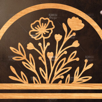 Intra απο ξύλο plywood  Χρώμα wenge 3mm-4mm πάχος - Φλοράλ Μακραμέ θήκη κοπής με λέιζερ Δίασταση 20x20 cm INTRAFABR-116403736 - Image 1