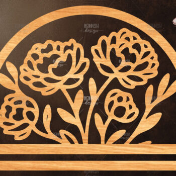 Intra απο ξύλο plywood  Χρώμα wenge 3mm-4mm πάχος - Φλοράλ Μακραμέ θήκη κοπής με λέιζερ Δίασταση 20x20 cm INTRAFABR-99350819 - Image 1