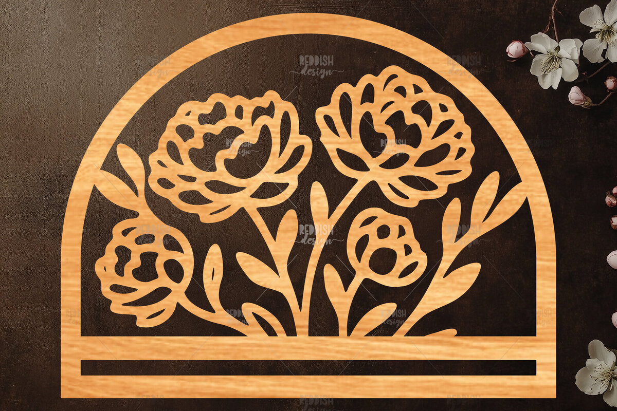 Intra απο ξύλο plywood  Χρώμα wenge 3mm-4mm πάχος - Φλοράλ Μακραμέ θήκη κοπής με λέιζερ Δίασταση 20x20 cm INTRAFABR-99350819