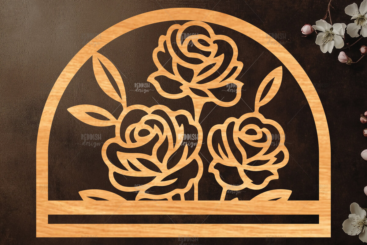 Intra απο ξύλο plywood  Χρώμα wenge 3mm-4mm πάχος - Φλοράλ Μακραμέ θήκη κοπής με λέιζερ Δίασταση 20x20 cm INTRAFABR-100170595