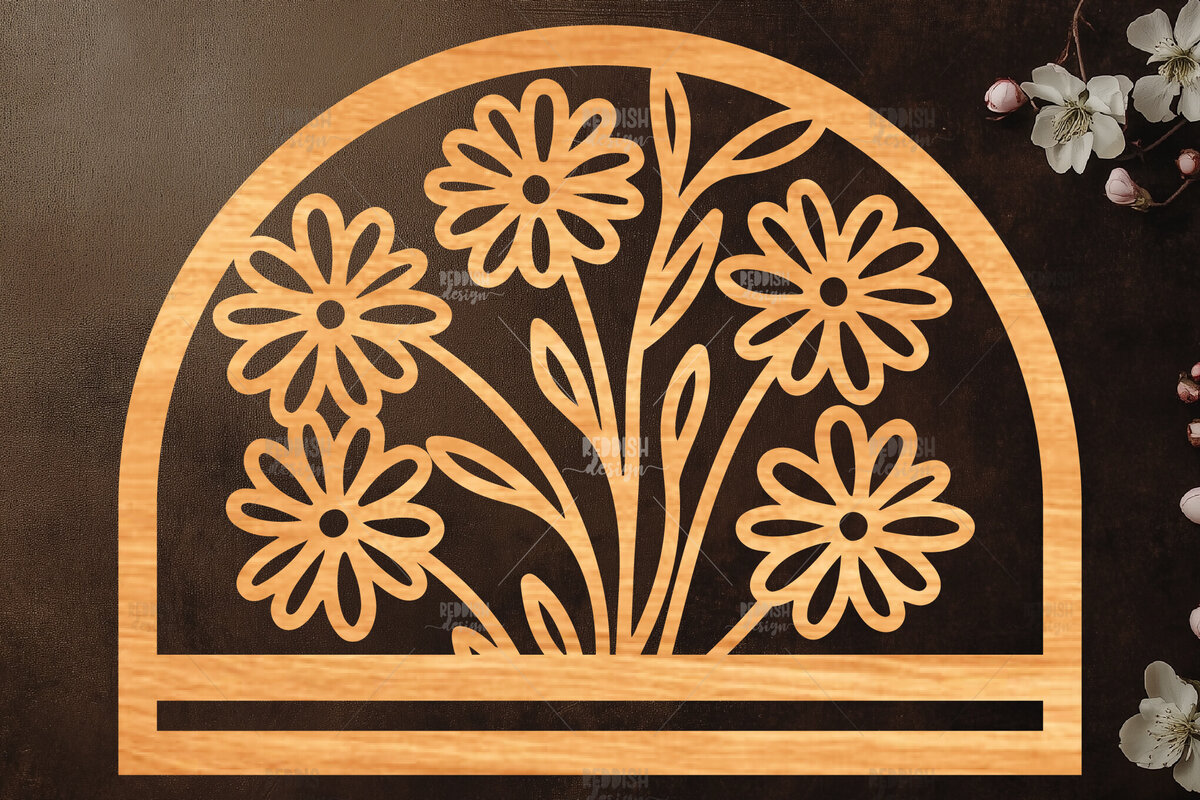 Intra απο ξύλο plywood  Χρώμα wenge 3mm-4mm πάχος - Φλοράλ Μακραμέ θήκη κοπής με λέιζερ Δίασταση 20x20 cm INTRAFABR-100170735