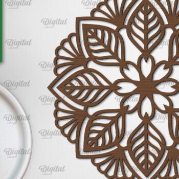 Intra απο ξύλο plywood  Χρώμα wenge 3mm-4mm πάχος - Floral σχέδιο τοίχου Mandala με Δίασταση 30x30 cm INTRAFABR-90357993 - Image 1