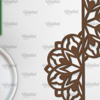 Intra απο ξύλο plywood  Χρώμα wenge 3mm-4mm πάχος - Floral σχέδιο τοίχου Mandala με Δίασταση 30x30 cm INTRAFABR-57735386 - Image 1