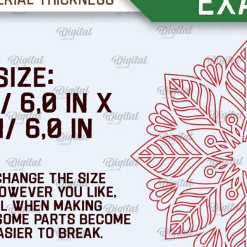 Intra απο ξύλο plywood  Χρώμα wenge 3mm-4mm πάχος - Floral σχέδιο τοίχου Mandala με Δίασταση 30x30 cm INTRAFABR-69343629 - Image 2