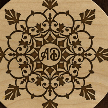 Intra απο ξύλο plywood  Χρώμα wenge 3mm-4mm πάχος - Floral Mandalas: Whole, Split, Monogram Δίασταση 30x30 cm INTRAFABR-34222907 - Image 3