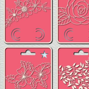 Intra απο ξύλο plywood  Χρώμα wenge 3mm-4mm πάχος - Floral Money Card Bundle File Cut Δίασταση 20x20 cm INTRAFABR-22623679 - Image 1