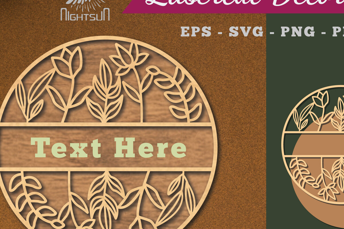 Intra απο ξύλο plywood  Χρώμα wenge 3mm-4mm πάχος - Σήμα κοπής λέιζερ λουλουδιών μονόγραμμα 3 Δίασταση 20x20 cm INTRAFABR-13592822