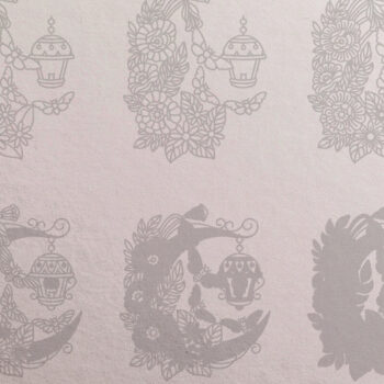 Intra απο ξύλο plywood  Χρώμα wenge 3mm-4mm πάχος - αποκοπής με 3D Layered Floral Moon Δίασταση 30x20 cm INTRAFABR-75220603 - Image 3