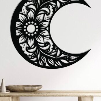 Intra απο ξύλο plywood Χρώμα wenge 3mm-4mm πάχος - με λέιζερ Floral Moon Δίασταση 40x50 cm INTRAFABR-89166293 - Image 2