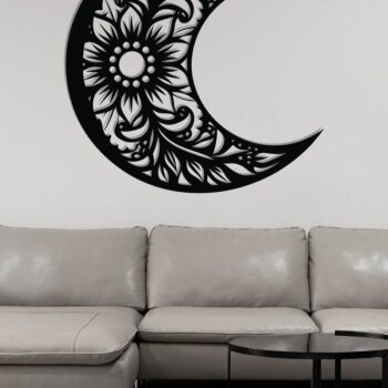 Intra απο ξύλο plywood Χρώμα wenge 3mm-4mm πάχος - με λέιζερ Floral Moon Δίασταση 40x50 cm INTRAFABR-89166293 - Image 3