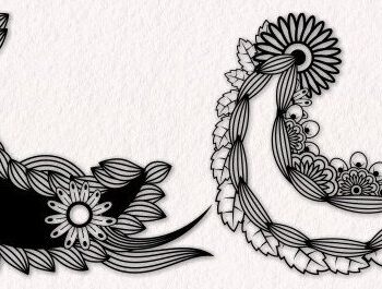 Intra απο ξύλο plywood  Χρώμα wenge 3mm-4mm πάχος - Floral Moon Δίασταση 20x25 cm INTRAFABR-89131836 - Image 1