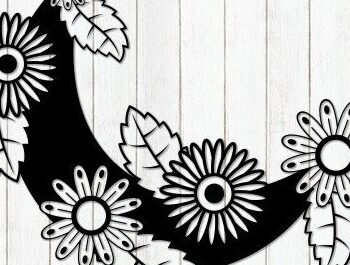 Intra απο ξύλο plywood Χρώμα wenge 3mm-4mm πάχος - Floral Moon Δίασταση 20x25 cm INTRAFABR-89134295 - Image 3