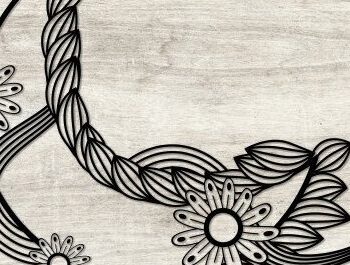 Intra απο ξύλο plywood Χρώμα wenge 3mm-4mm πάχος - Floral Moon Δίασταση 20x25 cm INTRAFABR-89164638 - Image 2