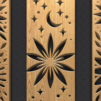 Intra απο ξύλο plywood  Χρώμα wenge 3mm-4mm πάχος - Πακέτο Music Panel Floral Moon Δίασταση 3600x5400 cm INTRAFABR-21046959 - Image 2