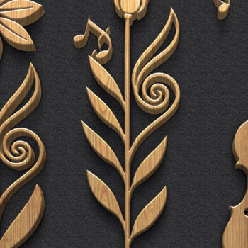 Intra απο ξύλο plywood  Χρώμα wenge 3mm-4mm πάχος - Πακέτο Music Panel Floral Moon Δίασταση 3600x5400 cm INTRAFABR-21046959 - Image 4