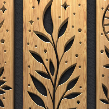 Intra απο ξύλο plywood  Χρώμα wenge 3mm-4mm πάχος - Πακέτο Music Panel Floral Moon Δίασταση 3600x5400 cm INTRAFABR-21046959 - Image 5