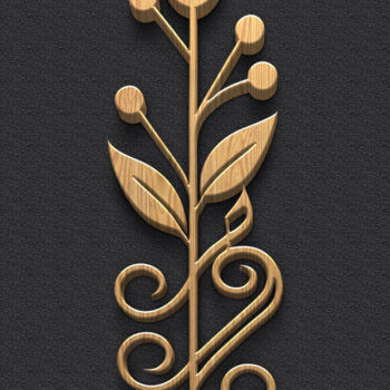 Intra απο ξύλο plywood  Χρώμα wenge 3mm-4mm πάχος - Πακέτο Music Panel Floral Moon Δίασταση 3600x5400 cm INTRAFABR-21046959 - Image 6