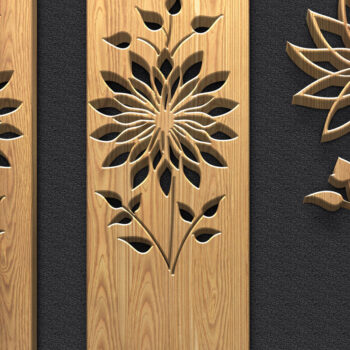 Intra απο ξύλο plywood  Χρώμα wenge 3mm-4mm πάχος - Πακέτο Music Panel Floral Moon Δίασταση 3600x5400 cm INTRAFABR-21048440 - Image 2