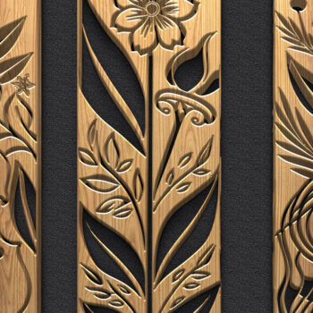 Intra απο ξύλο plywood  Χρώμα wenge 3mm-4mm πάχος - Πακέτο Music Panel Floral Moon Δίασταση 3600x5400 cm INTRAFABR-21048440 - Image 4