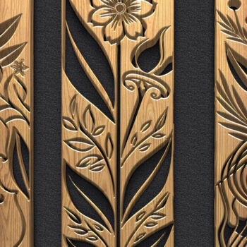 Intra απο ξύλο plywood  Χρώμα wenge 3mm-4mm πάχος - Πακέτο Music Panel Floral Moon Δίασταση 3600x5400 cm INTRAFABR-21048440 - Image 5