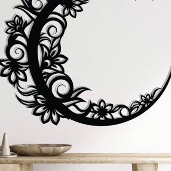Intra απο ξύλο plywood Χρώμα wenge 3mm-4mm πάχος - Floral Moon Wall Art Δίασταση 40x50 cm INTRAFABR-21053562 - Image 2