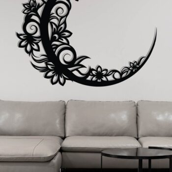 Intra απο ξύλο plywood Χρώμα wenge 3mm-4mm πάχος - Floral Moon Wall Art Δίασταση 40x50 cm INTRAFABR-21053562 - Image 3