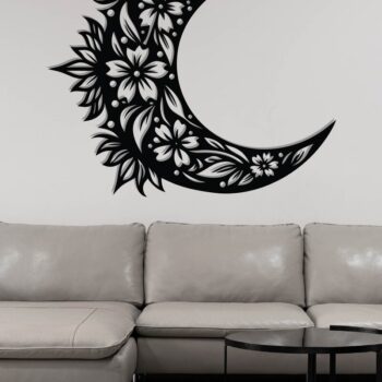 Intra απο ξύλο plywood Χρώμα wenge 3mm-4mm πάχος - Floral Moon Wall Art Δίασταση 40x50 cm INTRAFABR-21101134 - Image 3