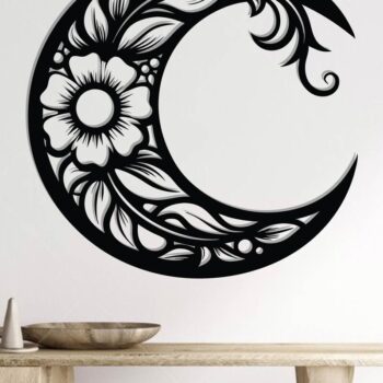 Intra απο ξύλο plywood Χρώμα wenge 3mm-4mm πάχος - Floral Moon Wall Art Δίασταση 40x50 cm INTRAFABR-21104697 - Image 2