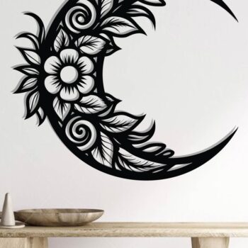 Intra απο ξύλο plywood Χρώμα wenge 3mm-4mm πάχος - Floral Moon Wall Art Δίασταση 40x50 cm INTRAFABR-21106405 - Image 2