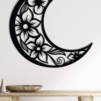 Intra απο ξύλο plywood Χρώμα wenge 3mm-4mm πάχος - Floral Moon Wall Art Δίασταση 40x50 cm INTRAFABR-21107092 - Image 2