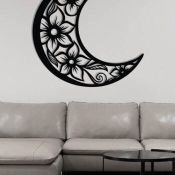 Intra απο ξύλο plywood Χρώμα wenge 3mm-4mm πάχος - Floral Moon Wall Art Δίασταση 40x50 cm INTRAFABR-21107092 - Image 3