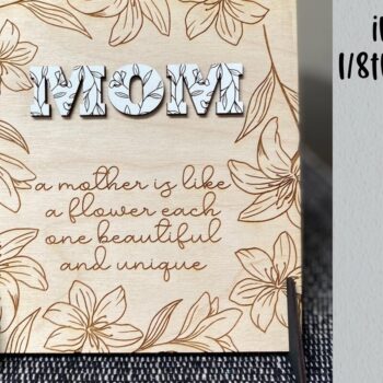 Intra απο ξύλο plywood Χρώμα wenge 3mm-4mm πάχος - Floral Laser για την Ημέρα της Μητέρας Δίασταση 30x20 cm INTRAFABR-21107905 - Image 1