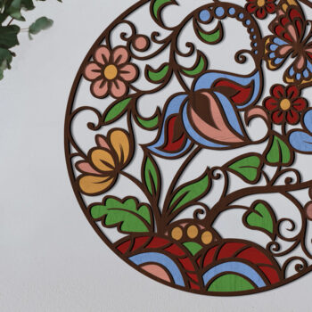 Intra απο ξύλο plywood  Χρώμα wenge 3mm-4mm πάχος - Floral Πολυστρωματική Διακόσμηση Δίασταση 15x15 cm INTRAFABR-120389807 - Image 4