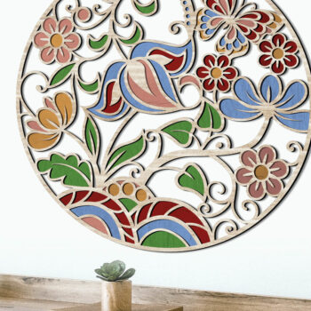 Intra απο ξύλο plywood  Χρώμα wenge 3mm-4mm πάχος - Floral Πολυστρωματική Διακόσμηση Δίασταση 15x15 cm INTRAFABR-120389807 - Image 6