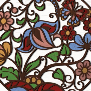 Intra απο ξύλο plywood  Χρώμα wenge 3mm-4mm πάχος - Floral Πολυστρωματική Διακόσμηση Δίασταση 15x15 cm INTRAFABR-120389807 - Image 7