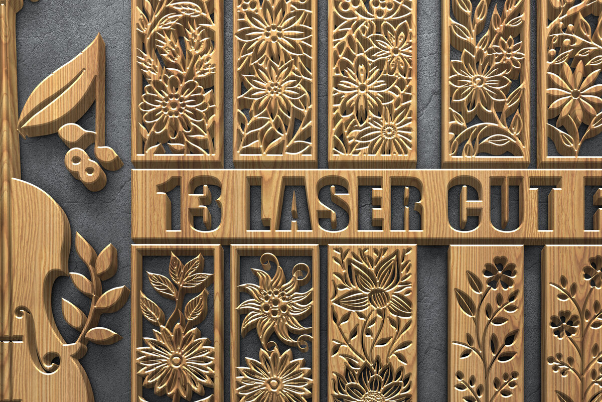 Intra απο ξύλο plywood  Χρώμα wenge 3mm-4mm πάχος - Floral Music Bundle Δίασταση 3600x5400 cm INTRAFABR-120389845