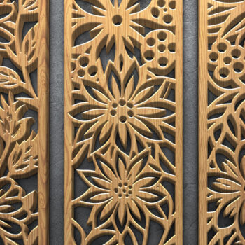 Intra απο ξύλο plywood  Χρώμα wenge 3mm-4mm πάχος - Floral Music Bundle Δίασταση 3600x5400 cm INTRAFABR-120389845 - Image 2