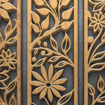 Intra απο ξύλο plywood  Χρώμα wenge 3mm-4mm πάχος - Floral Music Bundle Δίασταση 3600x5400 cm INTRAFABR-120389845 - Image 3
