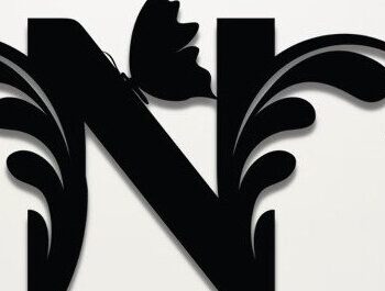 Intra απο ξύλο plywood  Χρώμα wenge 3mm-4mm πάχος - Floral N Letter Δίασταση 30x20 cm INTRAFABR-120389776 - Image 1