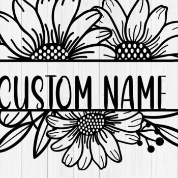 Intra απο ξύλο plywood  Χρώμα wenge 3mm-4mm πάχος - Πινακίδα ονόματος Floral - Προσαρμοσμένη Δίασταση 30x20 cm INTRAFABR-120389897 - Image 1